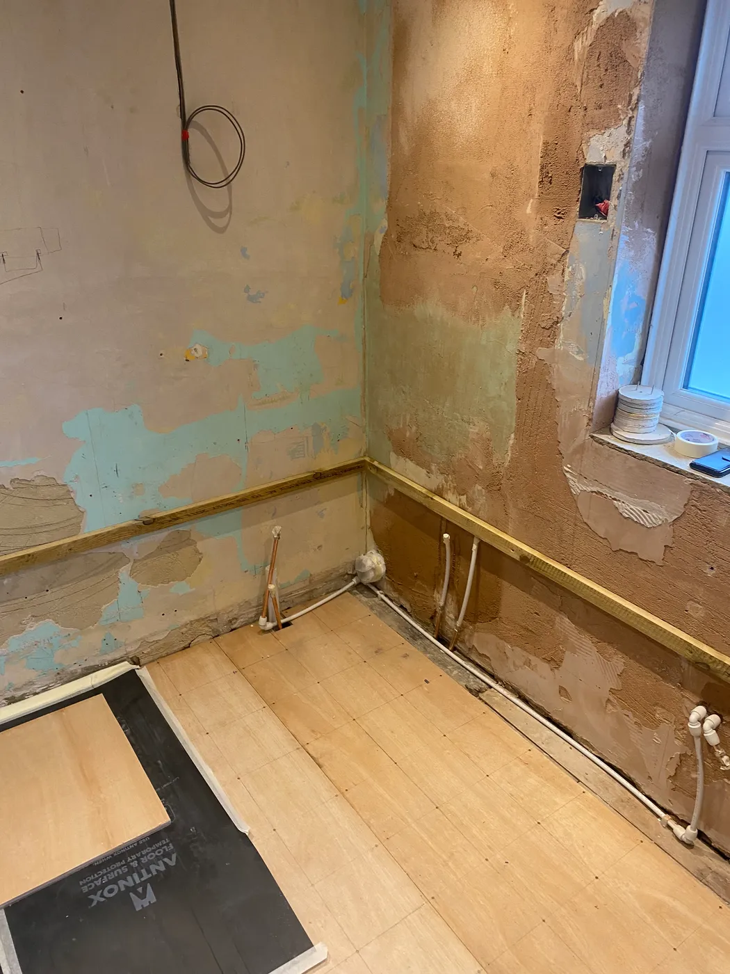 Bathroom strip-out and first fix — Project Fox, Surrey & Sussex