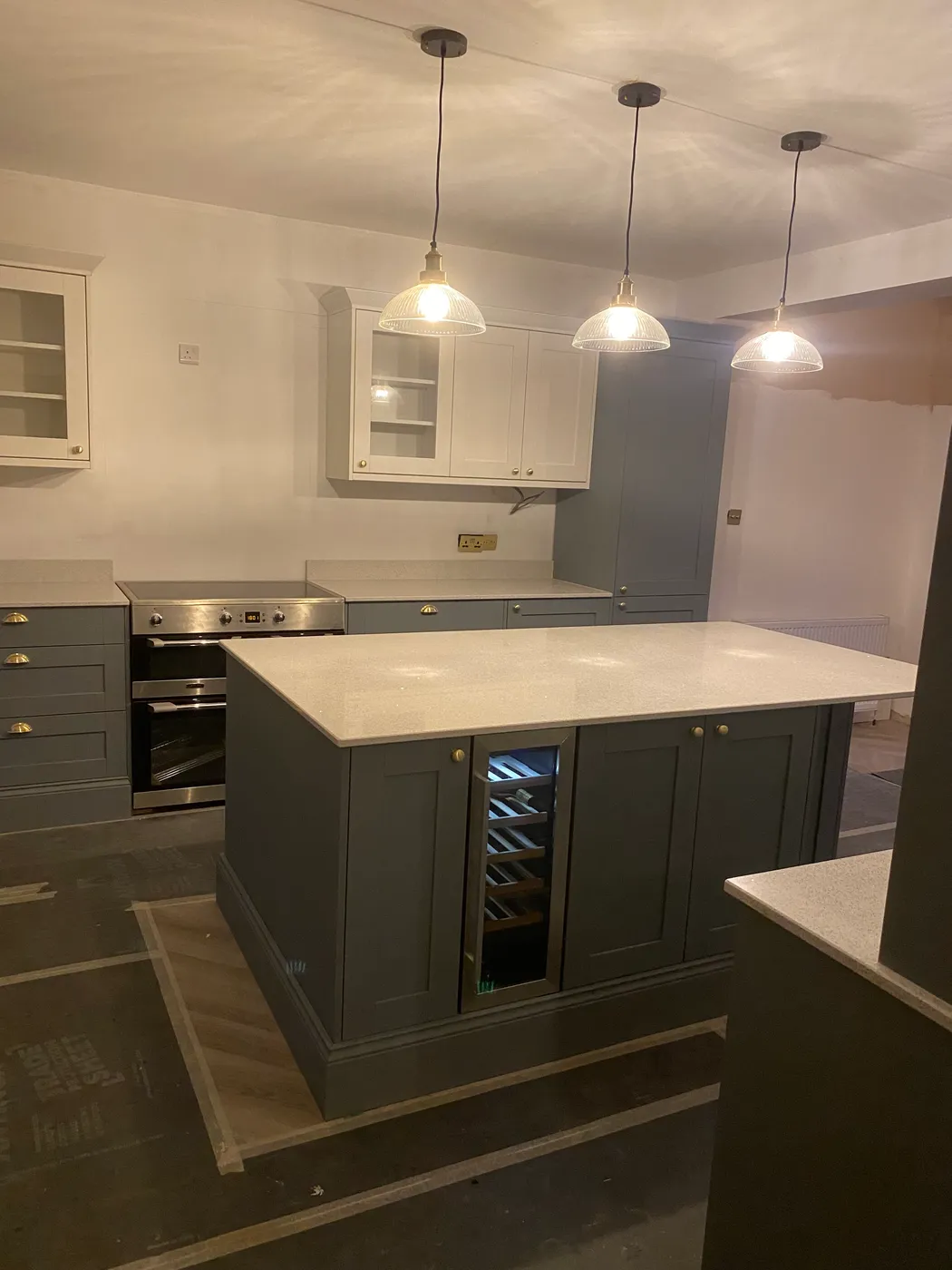 Kitchen island with wine cooler — Project Fox, Surrey & Sussex